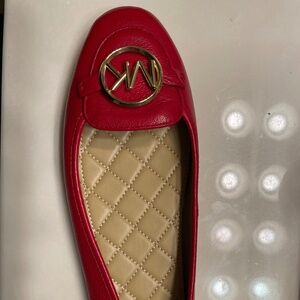 Red Michael Kors Lillie Leather Moccasin